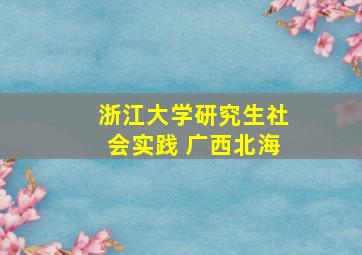 浙江大学研究生社会实践 广西北海